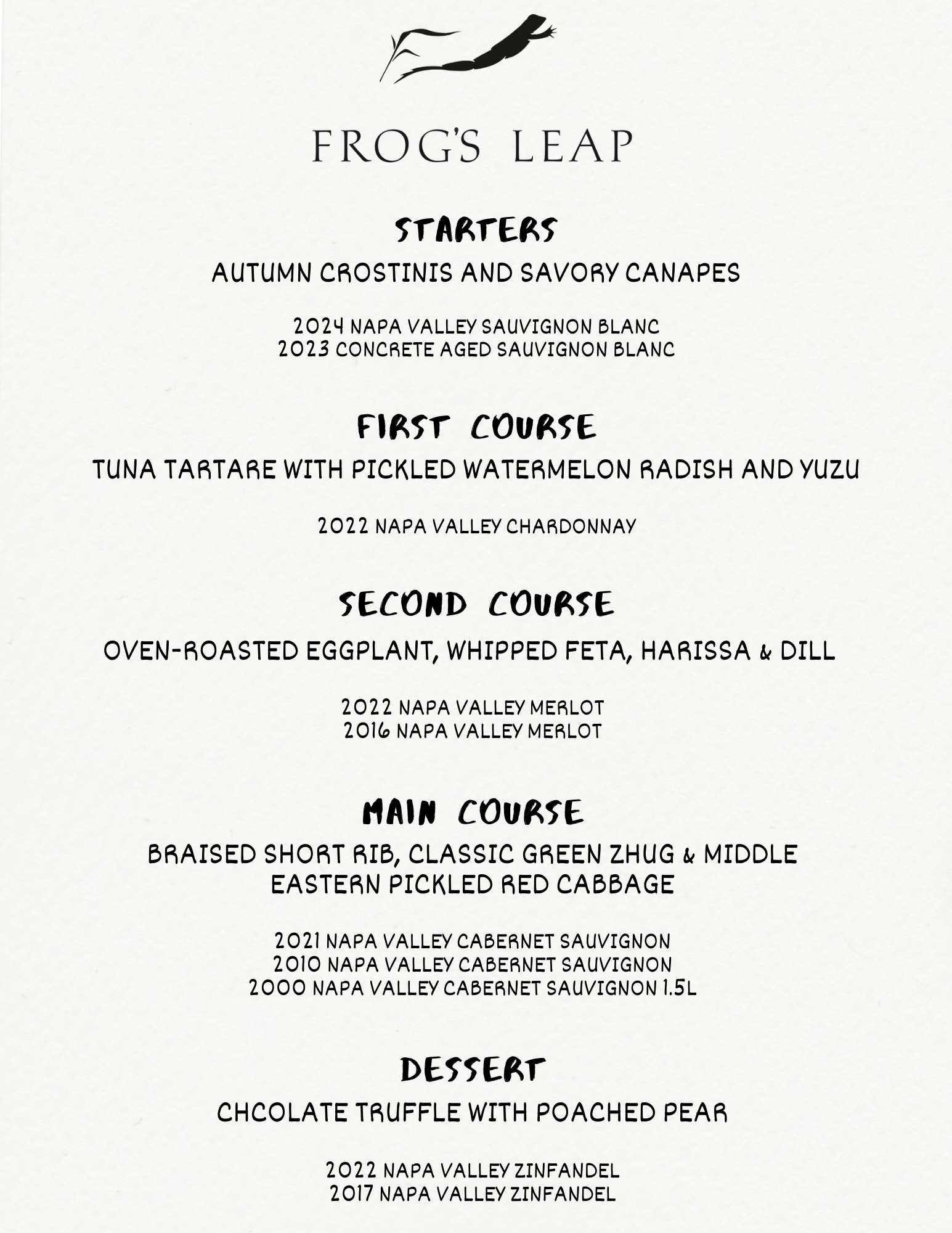Frog's Leap Library Dinner with Founder John Williams