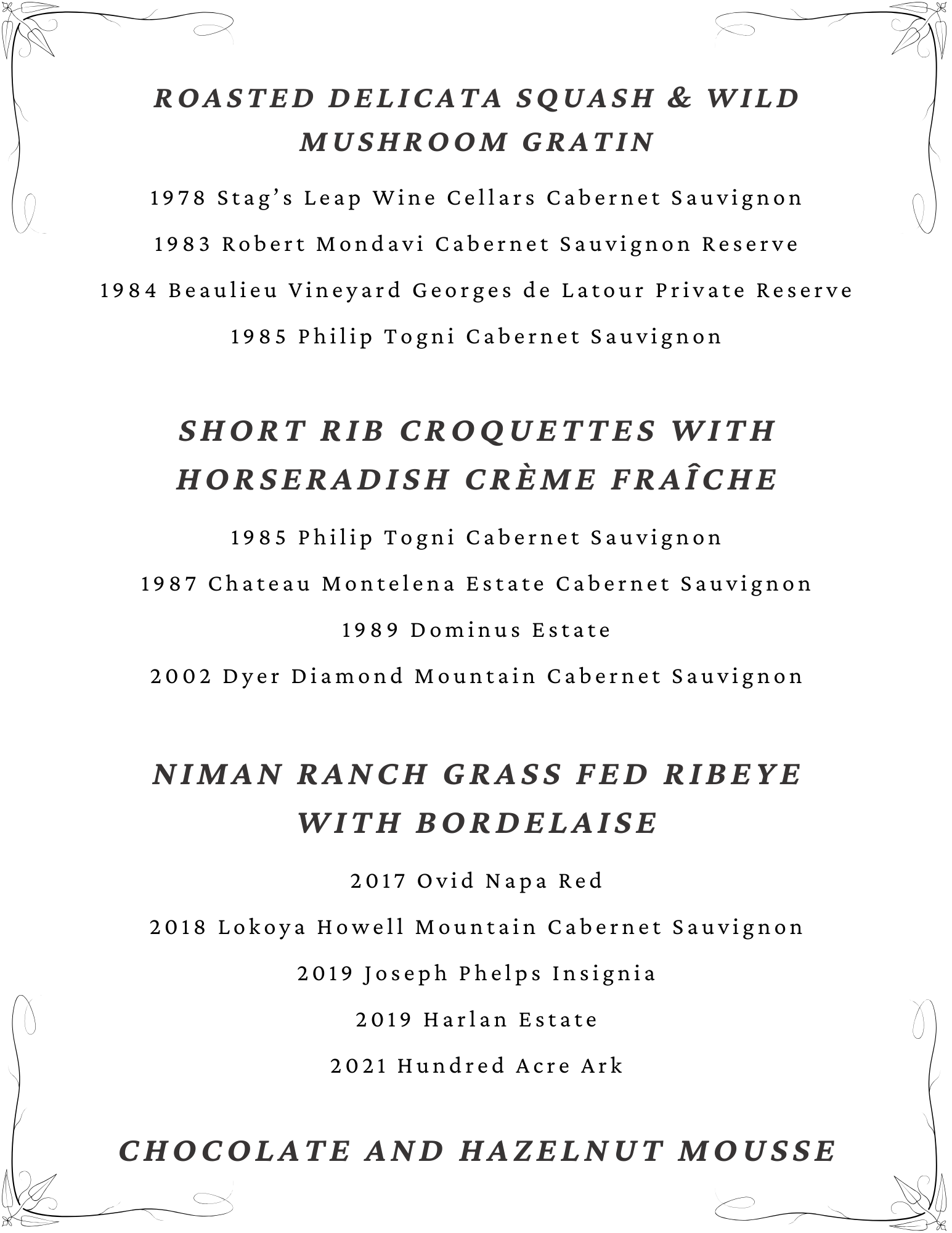 From Cult to Classic: Titans of Napa Valley Tasting