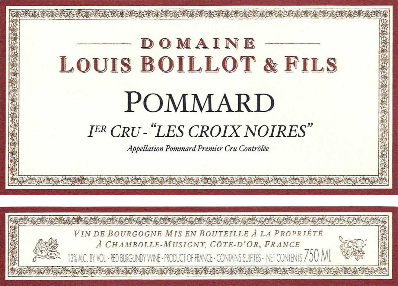 2020 Domaine Louis Boillot Pommard Les Croix Noires Premier Cru