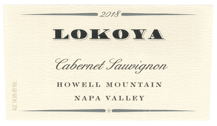 2018 Lokoya Howell Mountain Cabernet Sauvignon